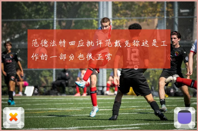 范德法特回应批评范戴克称这是工作的一部分也很正常